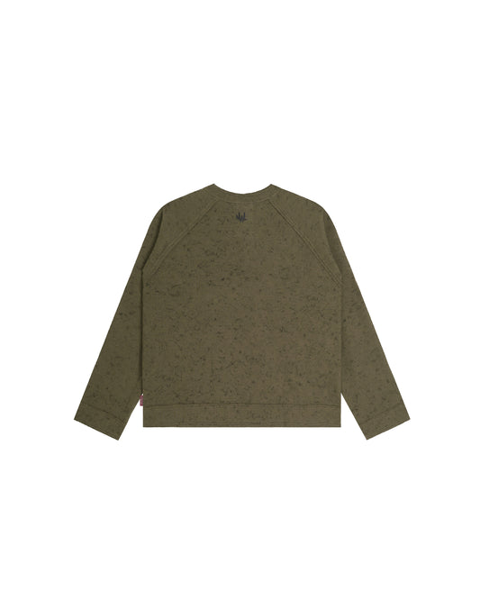 Henley Shirt long Sleeve Waffle Olive Green