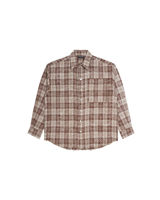 NWL Plaid Long Sleeve Shirt – Brick Brown