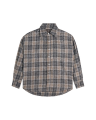 Vixen Long Sleeve Plaid Shirt Grey-Beige
