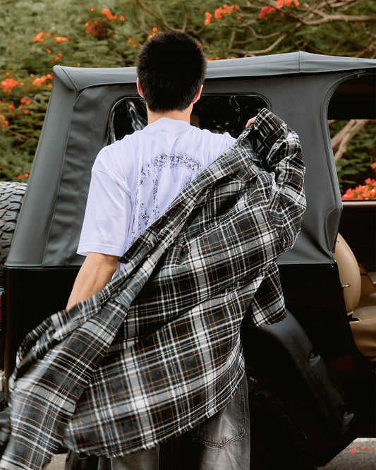 DM02 Plaid Long Sleeve Shirt Black