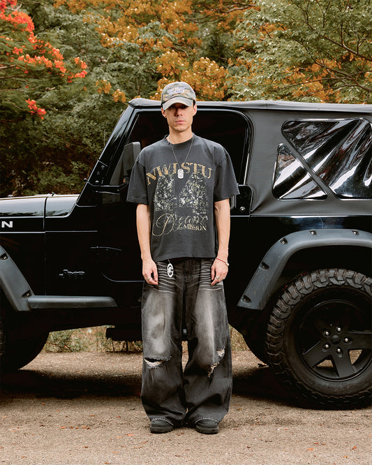 DM10 Forty4 Camo Boxy T-Shirt Dark Fade