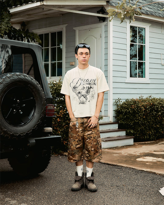 DM05 Old Map Boxy T-Shirt Cream