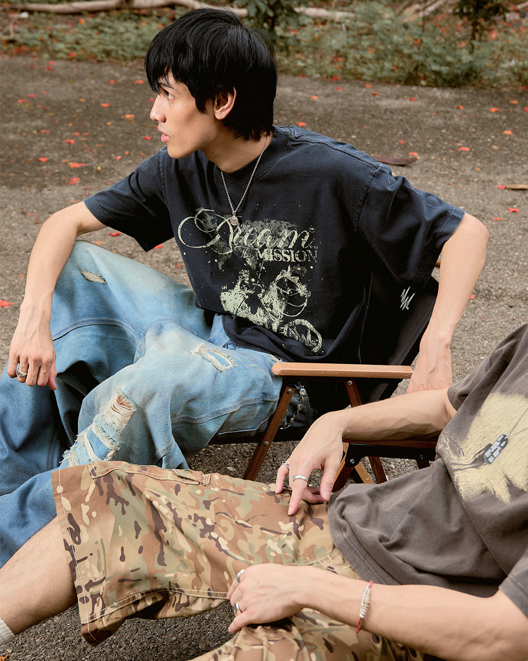 DM17 Ripped Baggy Blue