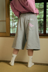 Dandadan Layered Plaid Short Grey