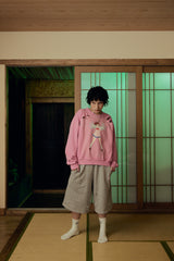 Momo Distressed Crewneck Sweatshirt Pink