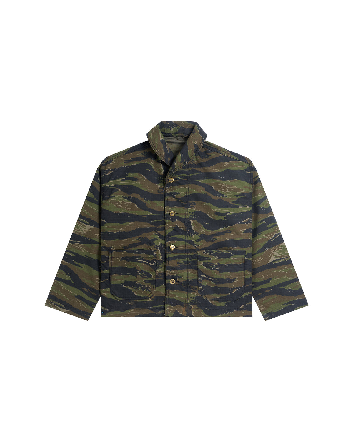Shawl Collar Field Jacket Camo Green