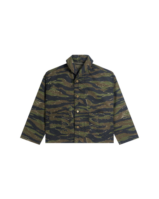 Shawl Collar Field Jacket Camo Green