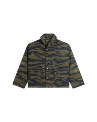 Shawl Collar Field Jacket Camo Green