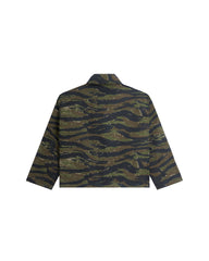 Shawl Collar Field Jacket Camo Green