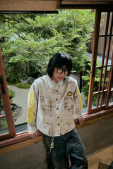 Chiquitita Overdyed Plaid Longsleeve Botton Shirt Brown