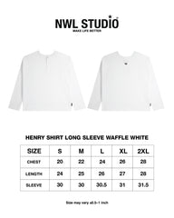 Henley Shirt long Sleeve Waffle