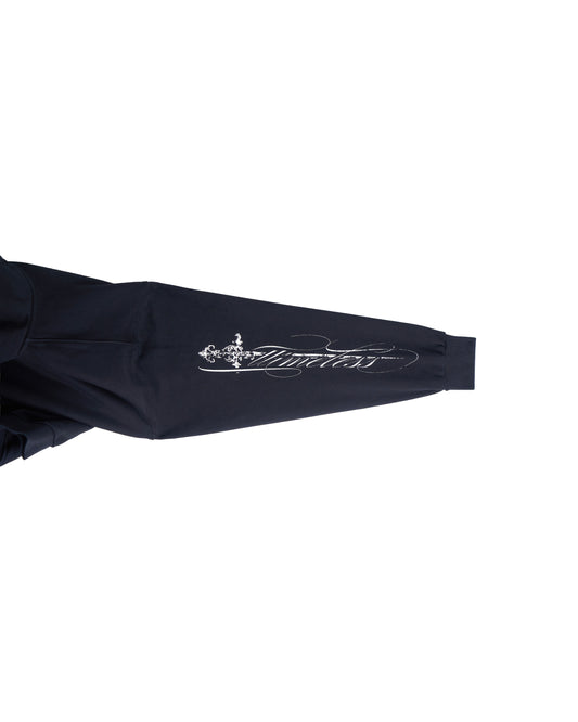 Hoodie Zip Fade Plaid Hood Black