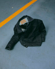 DOUBLE RAW DENIM JACKET BLACK