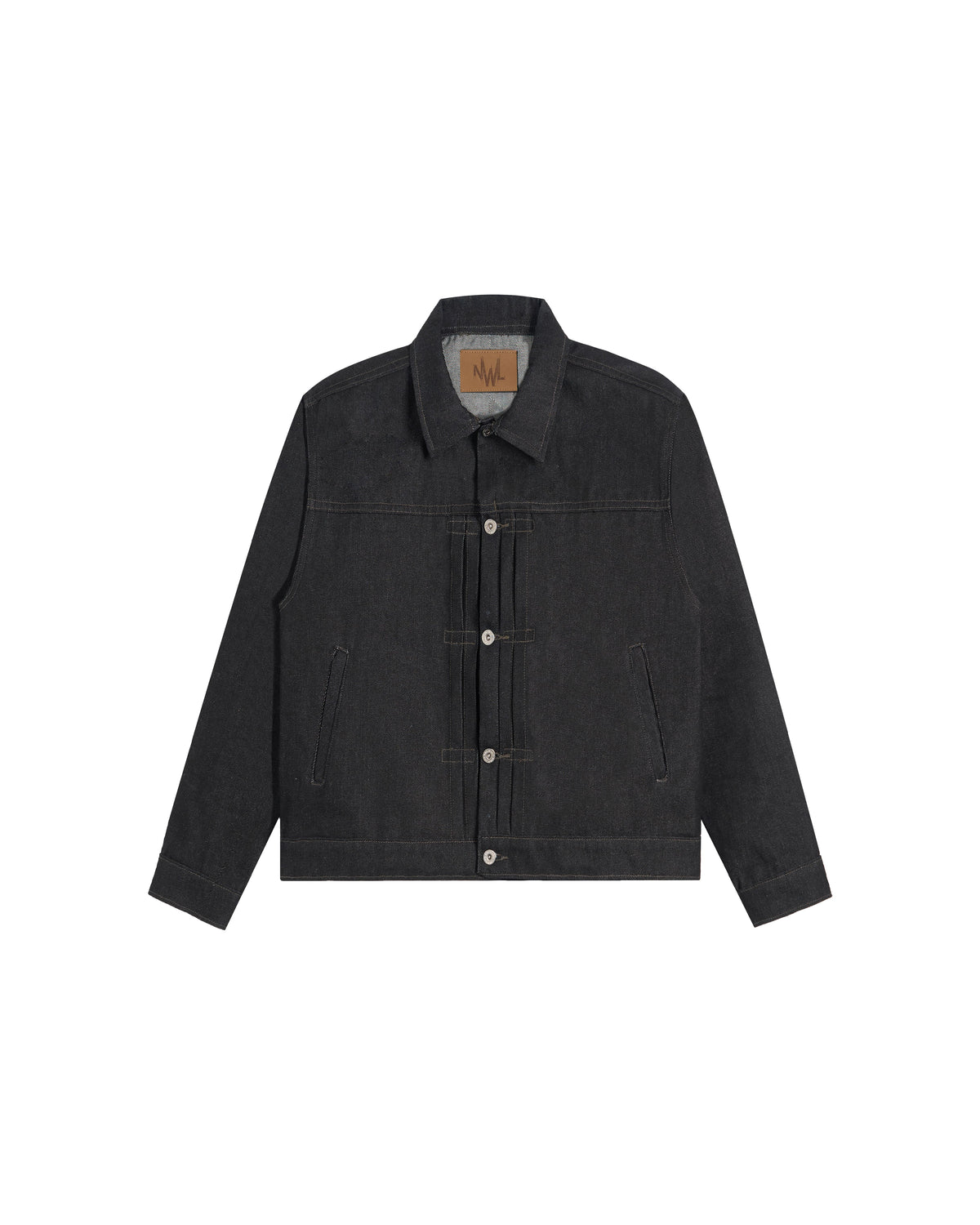 DOUBLE RAW DENIM JACKET BLACK