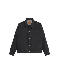 DOUBLE RAW DENIM JACKET BLACK