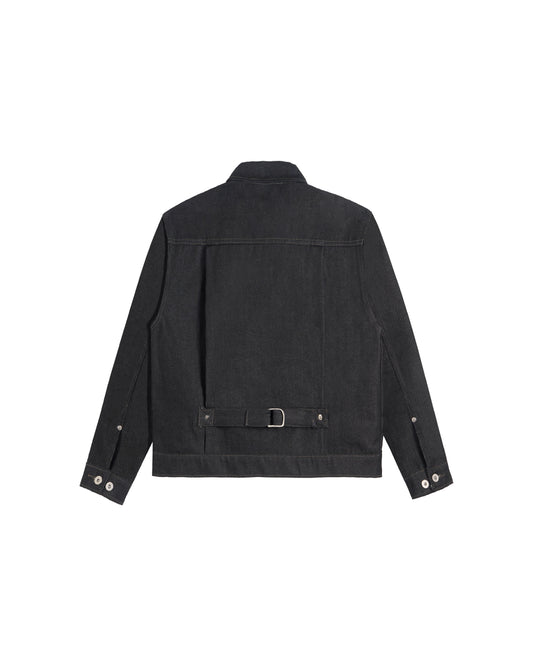DOUBLE RAW DENIM JACKET BLACK