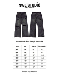 Vixen Flare Jeans Vintage BlackFade