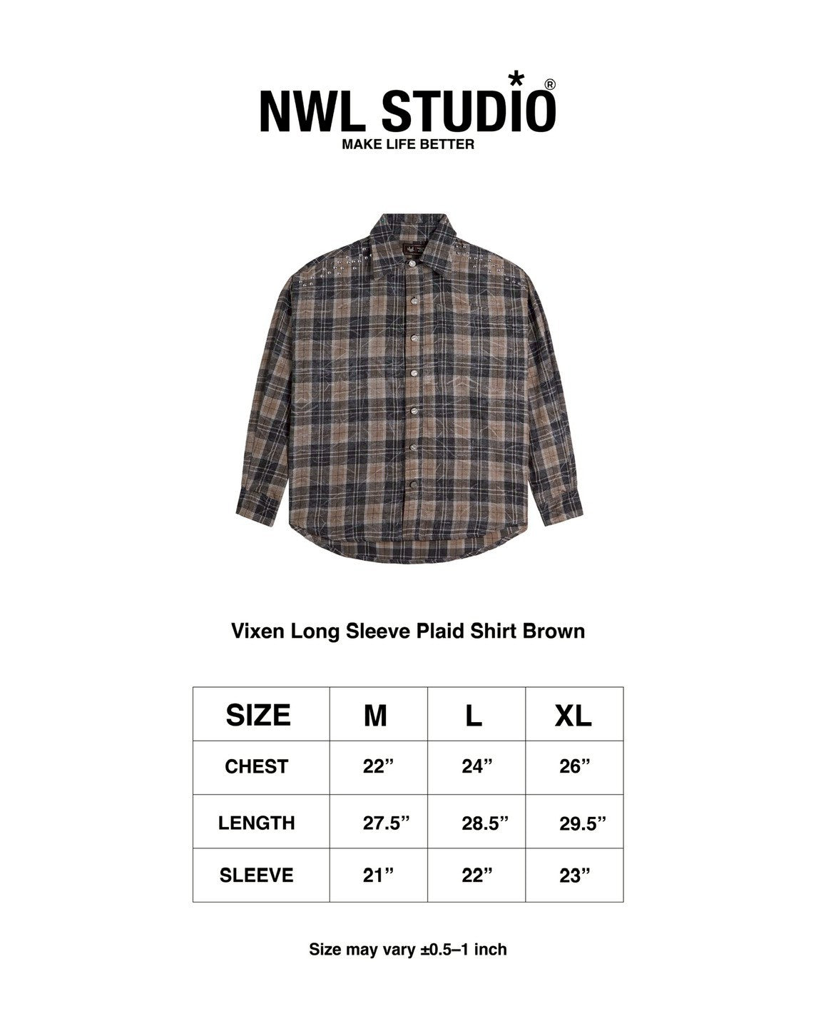 Vixen Long Sleeve Plaid Shirt (Ships on Oct 20)