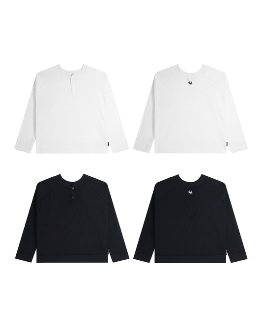 Henley Shirt long Sleeve Waffle
