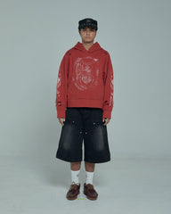 44TEES 26 Hoodie Red Faded