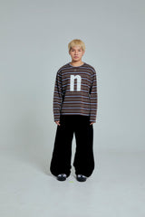 44TEES 36 Striped Long Sleeve Regular Brown