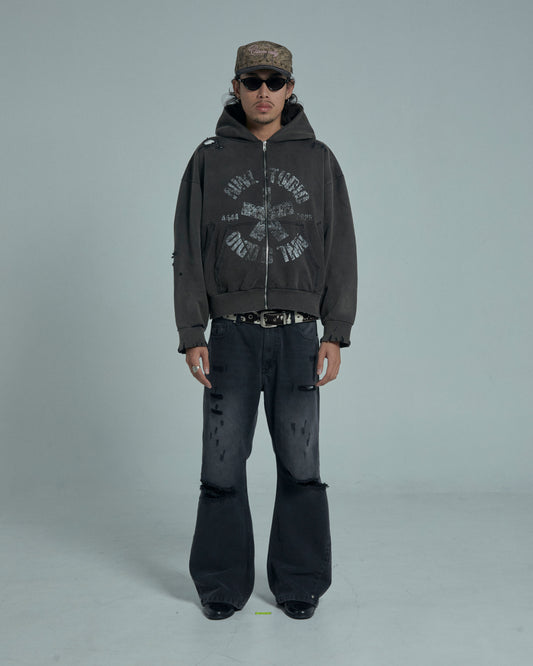 44TEES 05 Hoodie Zip Faded