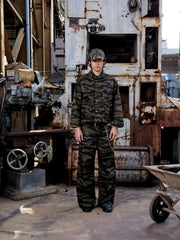 Shawl Collar Field Jacket Camo Green