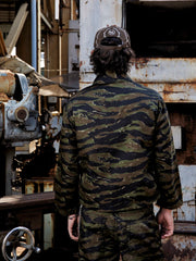 Shawl Collar Field Jacket Camo Green