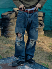 Vintage Blue Straight Fit Jeans