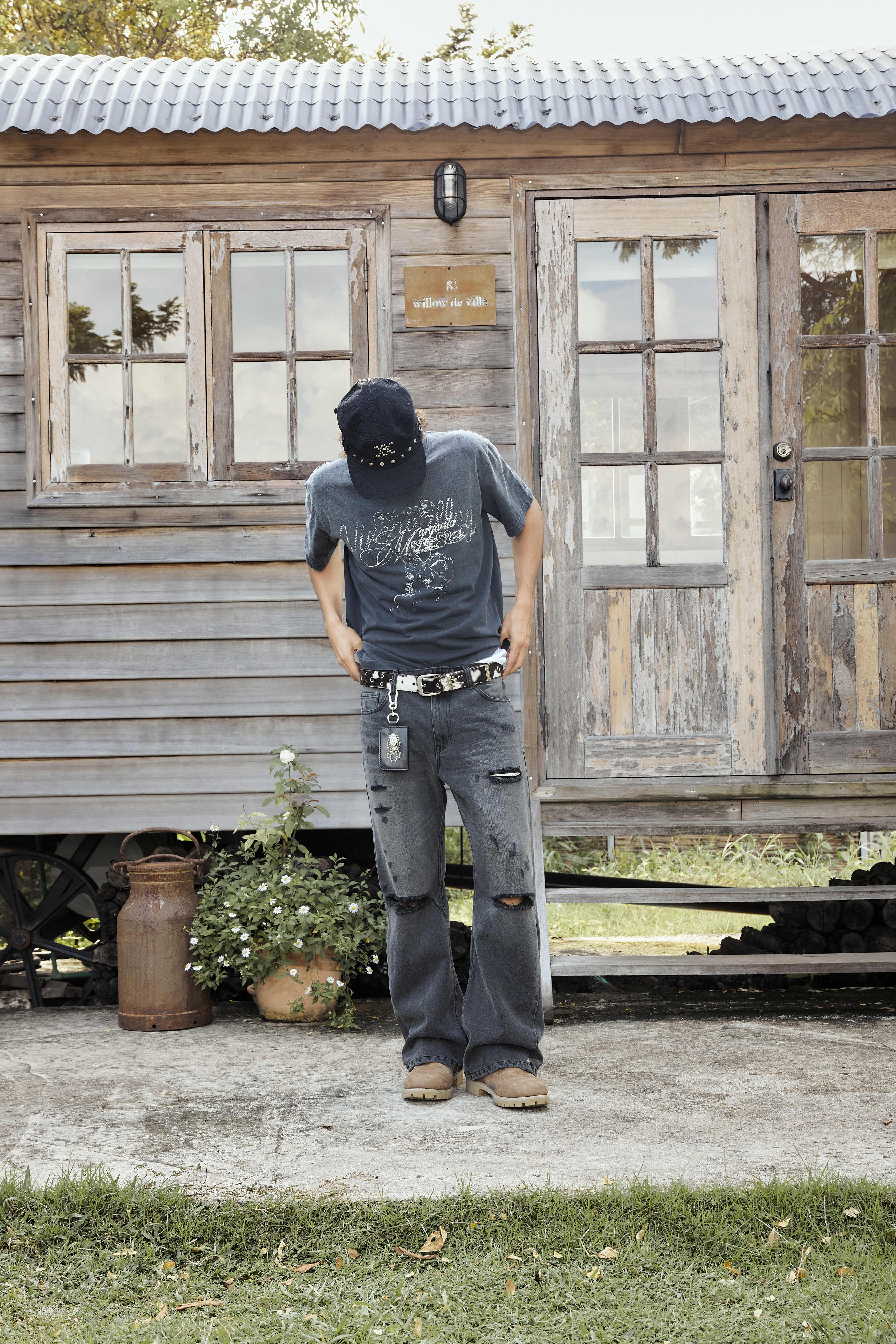 Vixen Flare Jeans Vintage BlackFade