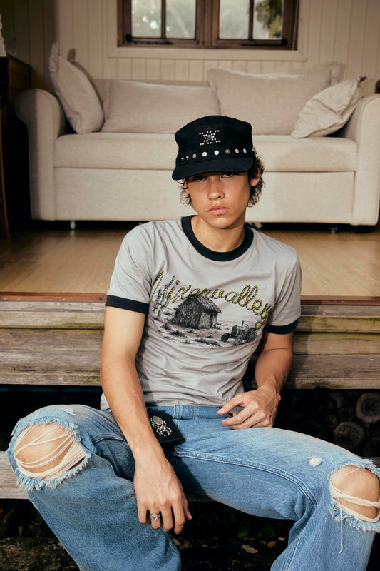 Vixen Ringer Tee Vintage Gray