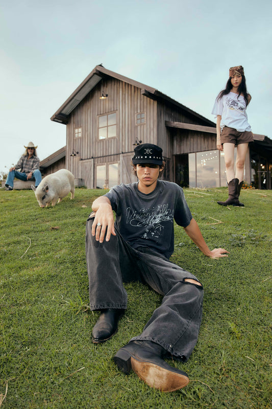 Vixen Boxy Tee Sunfaded BlackFade