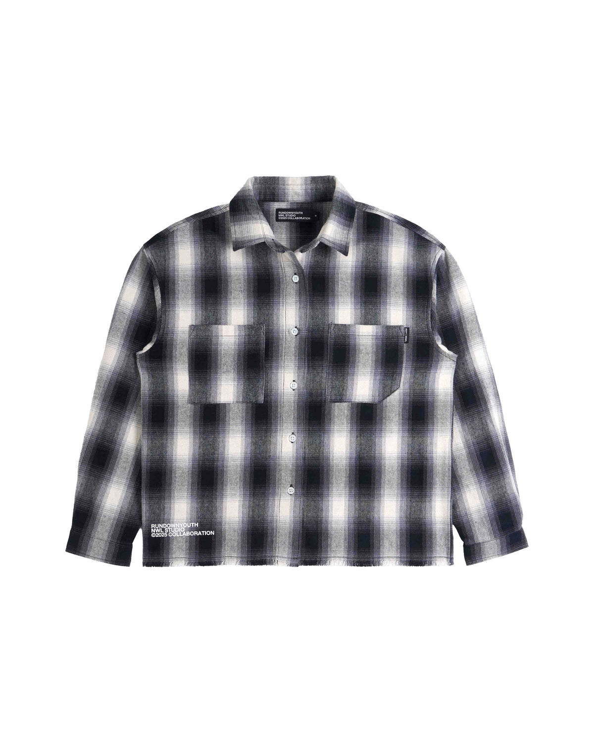 Plaid Long Sleeve Shirt Black-White