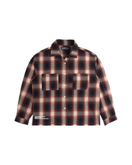 Plaid Long Sleeve Shirt Orange-Black