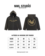 44TEES 04 Hoodie Zip Faded