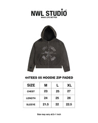 44TEES 05 Hoodie Zip Faded