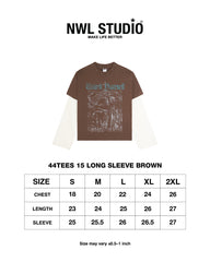 44TEES 15 Long Sleeve Brown