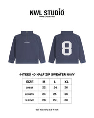 44TEES 40 Half Zip Sweater Navy