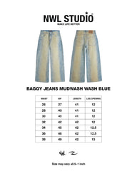 Baggy Jeans Mudwash Wash Blue