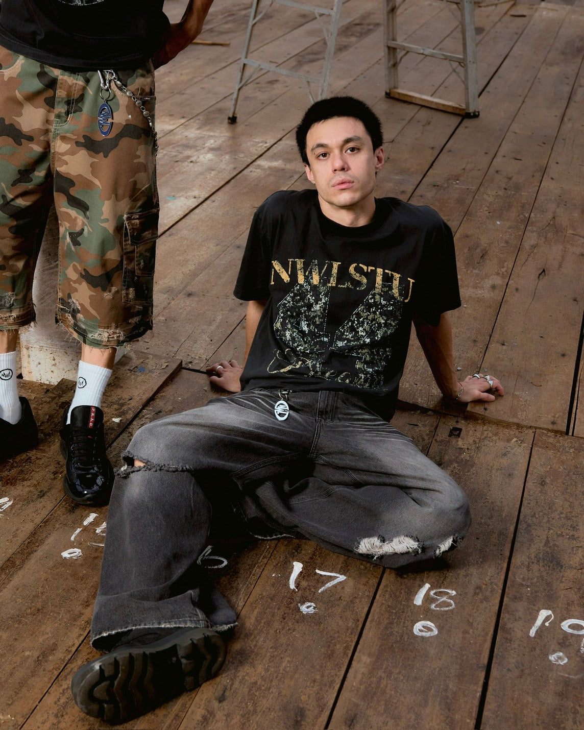 DM10 Forty4 Camo Boxy T-Shirt Dark Fade
