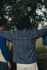 NWL x TV OFF, Plaid Navy Botton Shirt (For Reserve,Ship on 04/09/26)