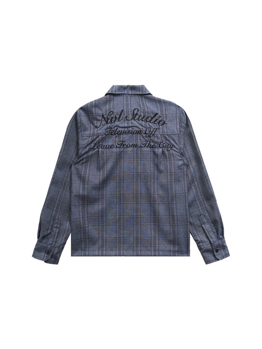 NWL x TV OFF, Plaid Navy Botton Shirt (For Reserve,Ship on 04/09/26)