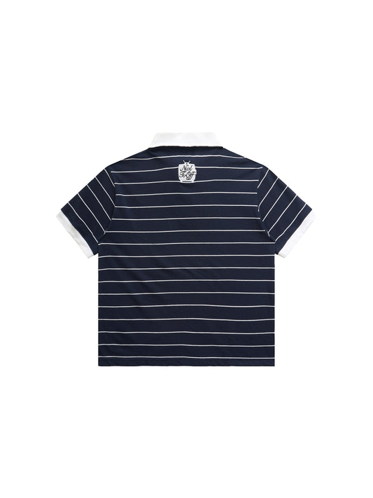 NWL x TV OFF, Stripe Polo Navy (For Reserve,Ship on 04/09/26)