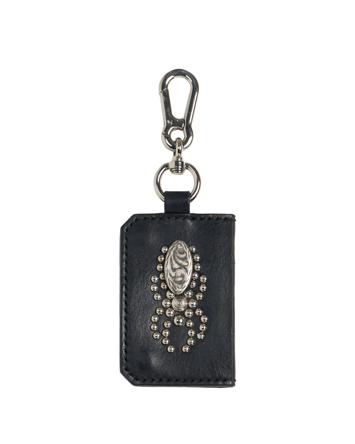 Leather Card Holder Black Silverpin *Handmade* (Ships on Oct 14)