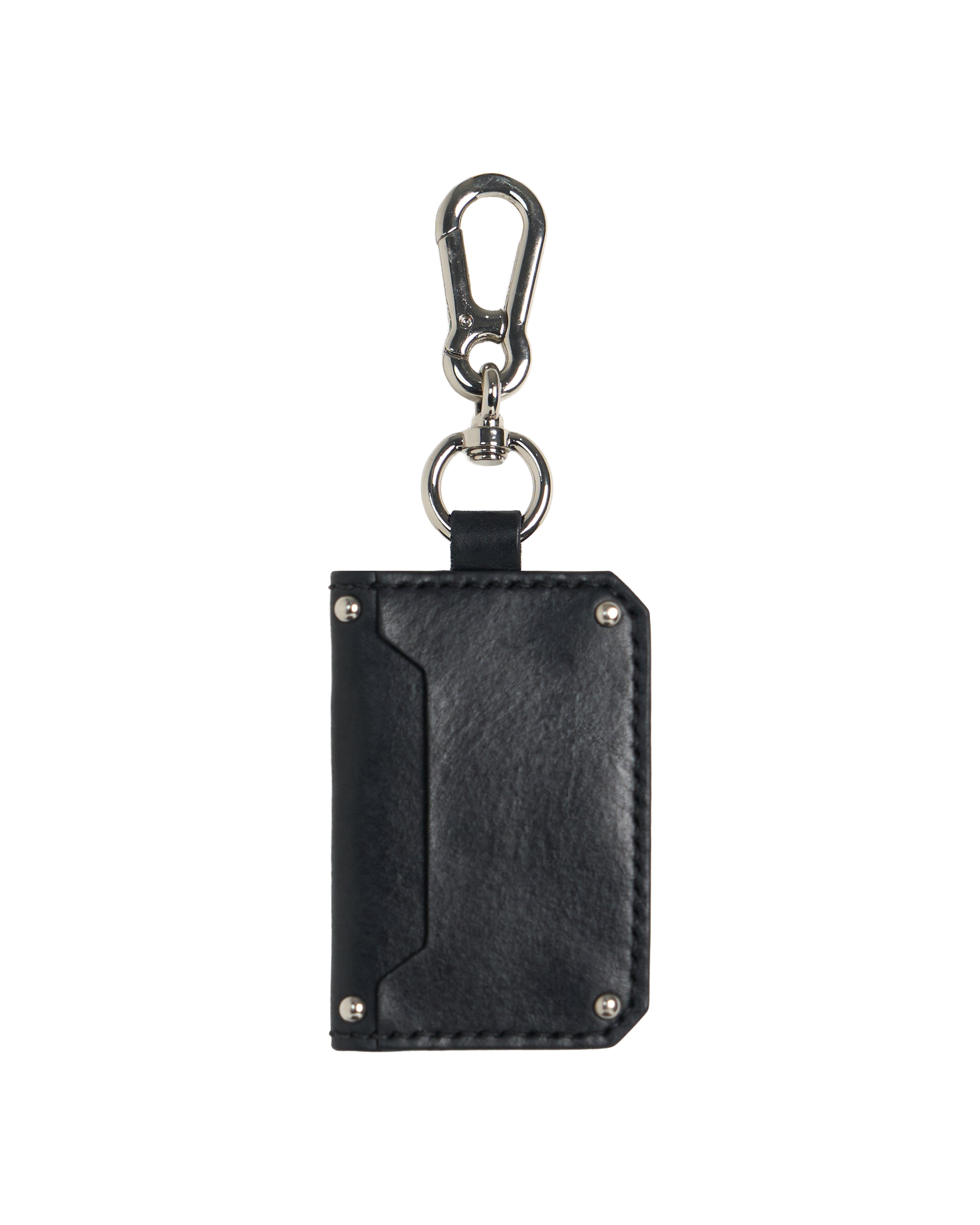 Leather Card Holder Black Silverpin *Handmade* (Ships on Oct 14)