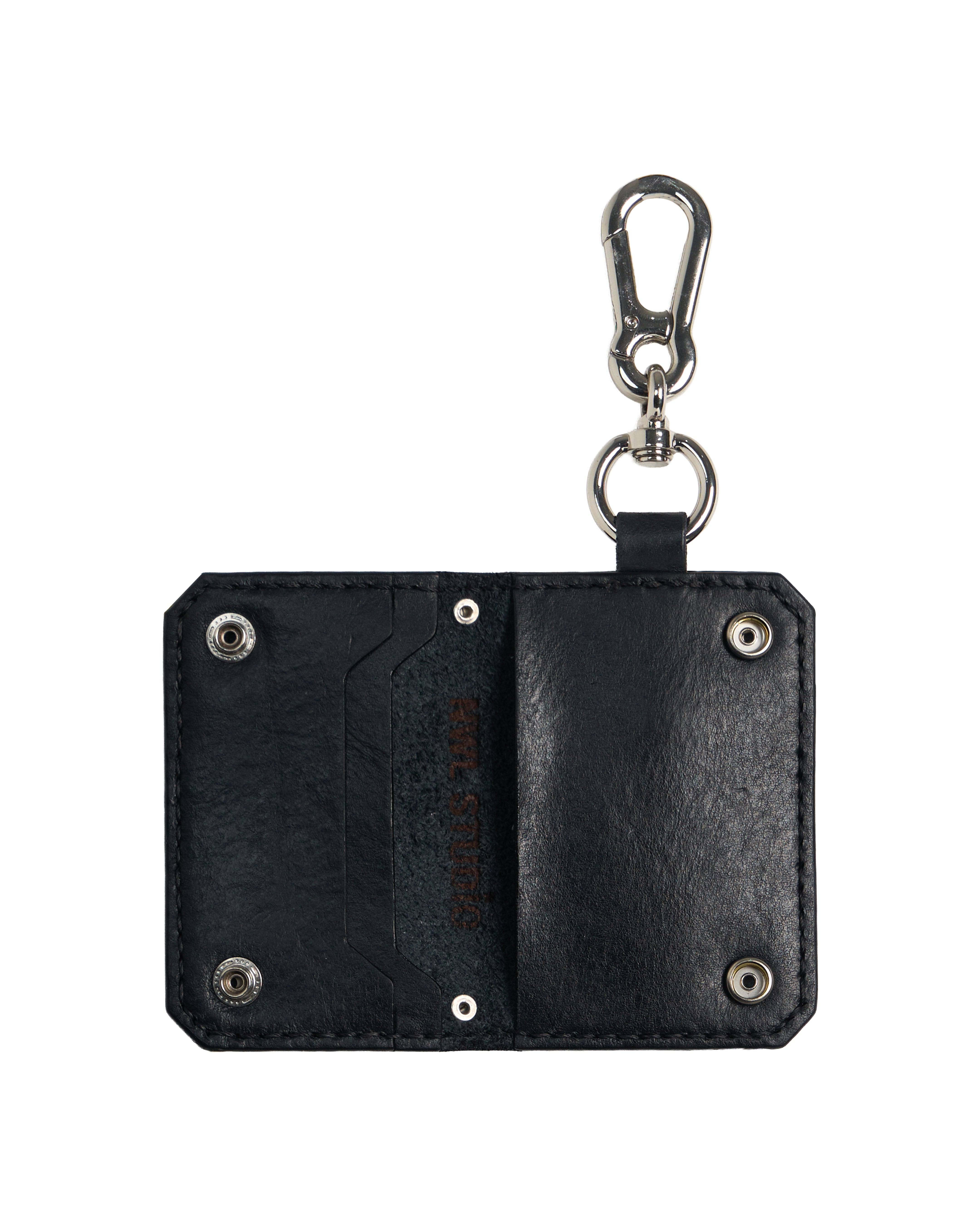 Leather Card Holder Black Silverpin *Handmade* (Ships on Oct 14)