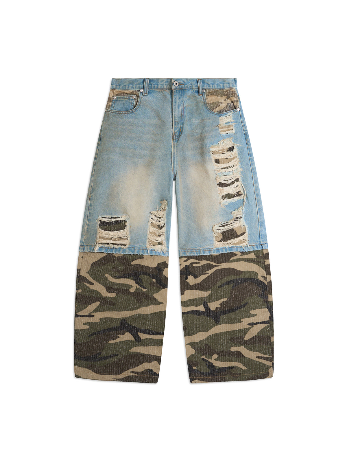 Double Layer Denim-Camo Light Fade