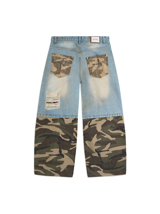 Double Layer Denim-Camo Light Fade
