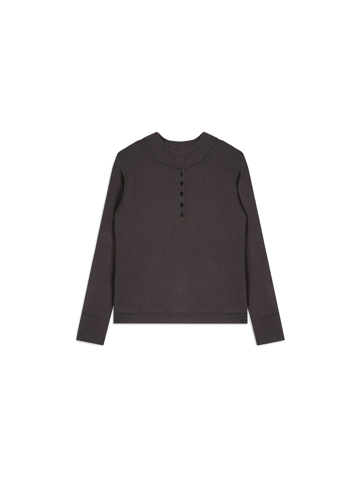 Henley Long Bottons Double Layer Brown