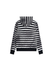 Stripes Zebra Zipped Hoodie Boxy